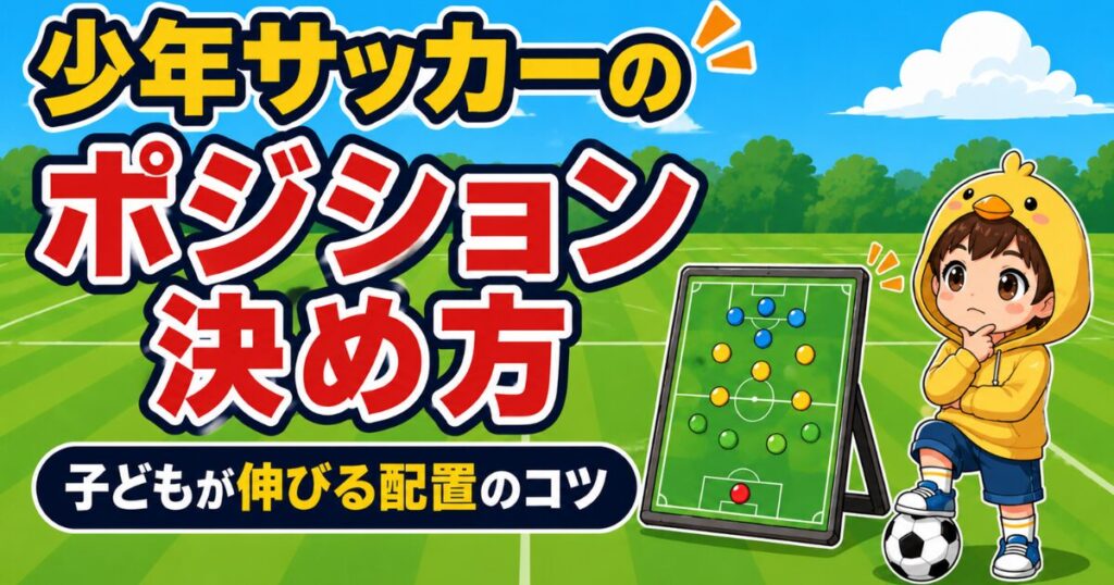 少年サッカーのポジション決め方と子どもが伸びる配置のコツを解説するアイキャッチ画像